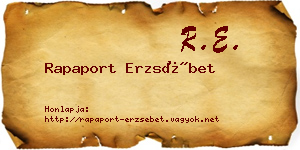 Rapaport Erzsébet névjegykártya