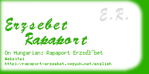erzsebet rapaport business card